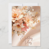 Invitation Jolie fête d'anniversaire Soie Pêche rose Floral (Devant)