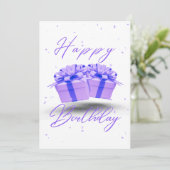 Invitation Jolie Fête d'Anniversaire Violette (Debout devant)