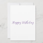 Invitation Jolie Fête d'Anniversaire Violette (Dos)