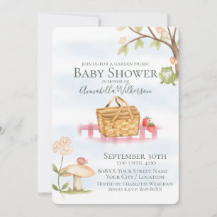 Invitation Jolie Fête de Bébé Pique-Nique de Jardin