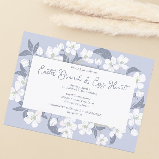 Invitation Jolie fête de chasse aux oeufs de Brunch de Pâques