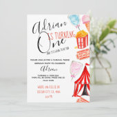 Invitation Jolie fête de cirque pour enfants carnaval (Debout devant)