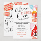 Invitation Jolie fête de cirque pour enfants carnaval (Devant / Derrière)