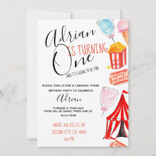 Invitation Jolie fête de cirque pour enfants carnaval