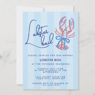 Invitation Jolie Fête de Crabe Côtière Estivale