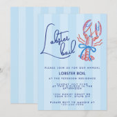 Invitation Jolie Fête de Crabe Côtière Estivale (Devant / Derrière)