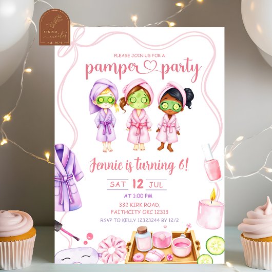 Invitation Jolie fête de détente Fille Anniversaire