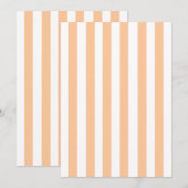 Invitation Jolie Fête de Fiançailles Rayée Orange (Devant / Derrière)
