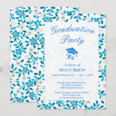 Invitation Jolie fête de graduation de printemps bleu bleu bl (Devant / Derrière)