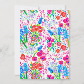 Invitation Jolie fête de graduation des fleurs d'aquarelle co (Dos)