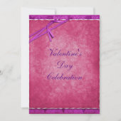 Invitation Jolie fête de la Saint-Valentin avec ruban (Devant)