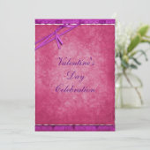 Invitation Jolie fête de la Saint-Valentin avec ruban (Debout devant)