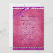 Invitation Jolie fête de la Saint-Valentin avec ruban (Dos)