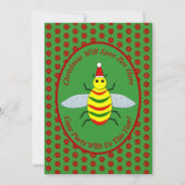 Invitation Jolie fête de l'abeille de Noël et des fleurs de P (Devant)