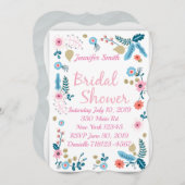 Invitation Jolie Fête de l'mariée florale (Devant / Derrière)