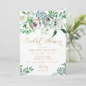 Invitation Jolie Fête de l'mariée florale de Gouache Boho (Debout devant)