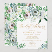 Invitation Jolie Fête de l'mariée florale de Gouache Boho (Devant / Derrière)