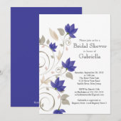 Invitation Jolie Fête de l'mariée Florale Violet moderne (Devant / Derrière)