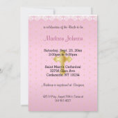 Invitation Jolie Fête de l'mariée religieuse satinée rose (Dos)