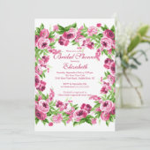 Invitation Jolie Fête de l'mariée rose (Debout devant)