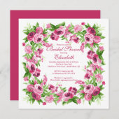 Invitation Jolie Fête de l'mariée rose (Devant / Derrière)