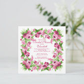 Invitation Jolie Fête de l'mariée rose (Debout devant)