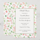 Invitation Jolie Fête de Mariage aux Pétales de Fleur de Ment (Devant / Derrière)