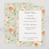 Invitation Jolie Fête de Mariage Fleurs de Pêche (Devant / Derrière)
