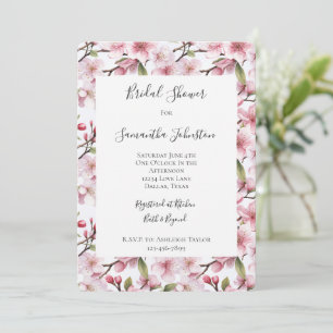 Invitation Jolie Fête de Mariage Florale aux Fleurs de Cerisi