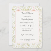 Invitation Jolie Fête de Mariage Florale Rose Vert (Devant)