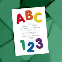 Jolie fête de naissance ABC 123 colorée et neutre