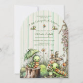 Invitation Jolie Fête de Naissance de Chenille à l'Aquarelle  (Devant)