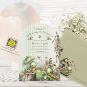 Invitation Jolie Fête de Naissance de Chenille à l'Aquarelle 