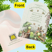 Invitation Jolie Fête de Naissance de Chenille à l'Aquarelle 