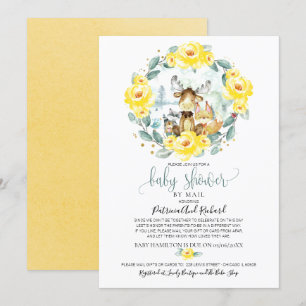 Invitation Jolie Fête de Naissance Florale de la Forêt par Co