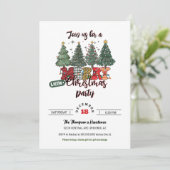 Invitation Jolie fête de Noël Arbre Petit Joyeux Noël (Debout devant)