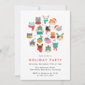 Invitation Jolie fête de Noël Chats Fête (Devant)