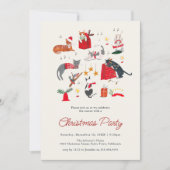 Invitation Jolie fête de Noël Chats Fête (Devant)