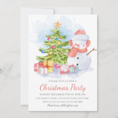 Invitation Jolie fête de Noël des enfants Snowman (Devant)