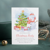 Invitation Jolie fête de Noël des enfants Snowman