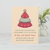 Invitation Jolie fête de Noël Motif (Debout devant)