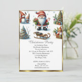 Invitation Jolie fête de Noël Père Noël White Snow (Debout devant)