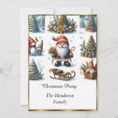 Invitation Jolie fête de Noël Père Noël White Snow (Dos)