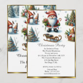 Invitation Jolie fête de Noël Père Noël White Snow (Devant / Derrière)