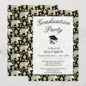 Invitation Jolie fête de remise des diplômes des éléphants in (Devant / Derrière)