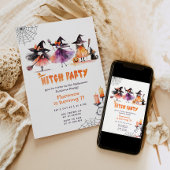 Invitation Jolie fête de sorcière Fille Halloween anniversair