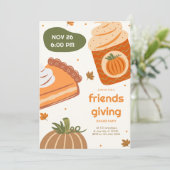 Invitation Jolie fête de Thanksgiving de Cupcake et Pumpkin P (Debout devant)