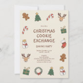 Invitation Jolie fête d'échange de biscuits de Noël festive (Devant)