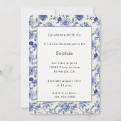 Invitation Jolie Fête des Fleurs Bleues (Devant)