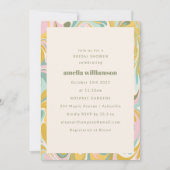 Invitation Jolie Fête des mariées Abstraite Pastel Jaune (Devant)